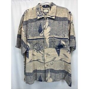 Tommy Bahama Men's Shirt L Hawaiian 100% Silk Camp Beach Coastal Resort Cruise